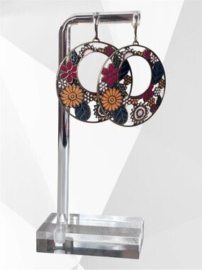 🌼Bohemian Style Flower Motif Hoop Earrings